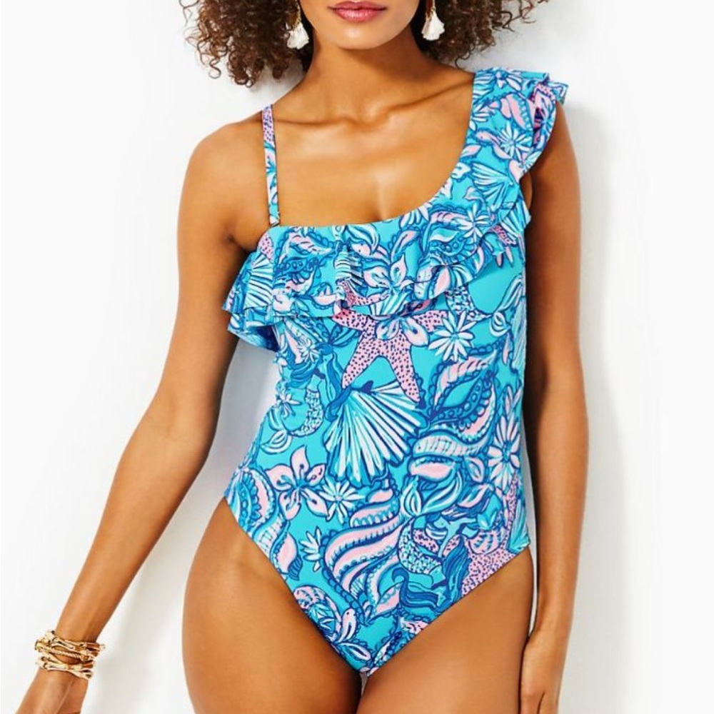 Lilly Pulitzer Caelum Ruffle One-Piece Swimsuit